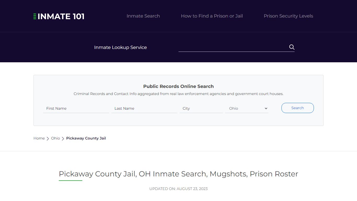 Pickaway County Jail, OH Inmate Search, Mugshots, Prison Roster