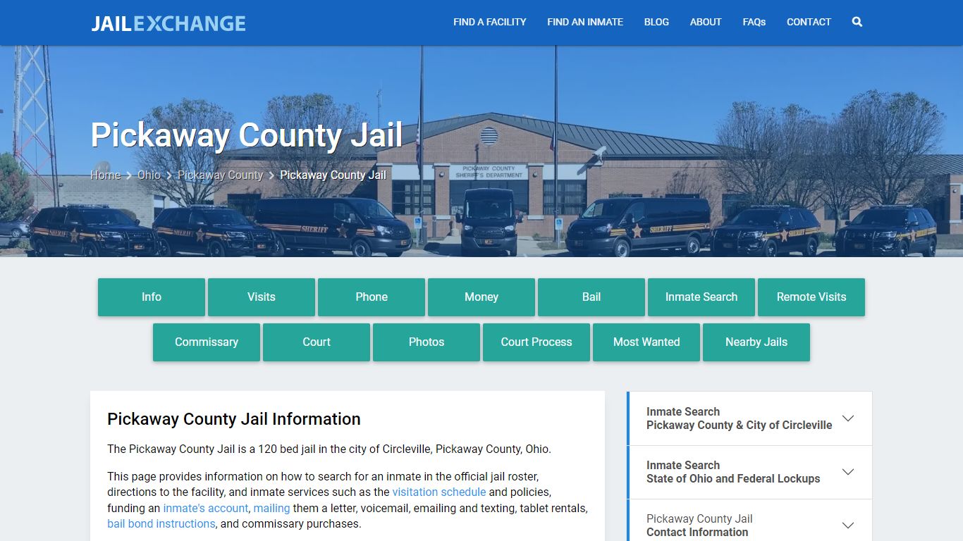Pickaway County Jail, OH Inmate Search, Information